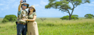 Traveler enjoying a full Rwanda safari circuit
